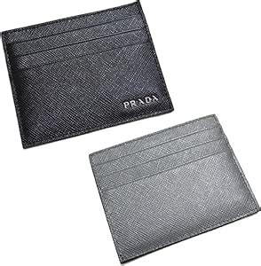 prada saffiano cuir bicolor card case|Prada Lux Saffiano Bicolor Card Case, Nero/Mercurio .